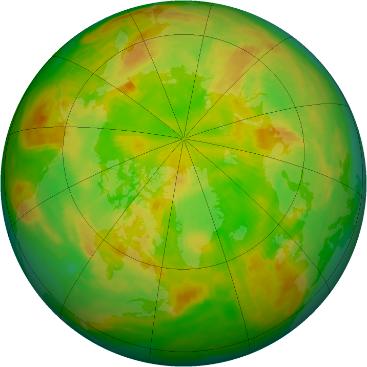 Arctic ozone map for 13 June 1980